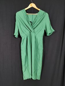 Green V-neck Dress
