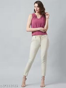 Chic V neck Purple Sleeveless Top