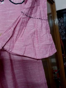 Khadi Cotton Kurti With Beautiful Embroidery