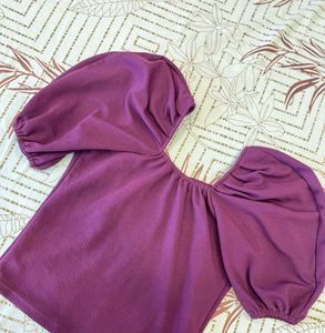 Purple Puff Sleeve Top