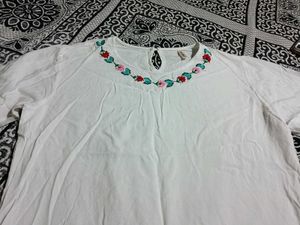 White Embroidered Top