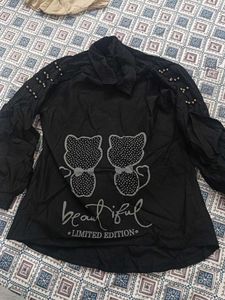 Cute Bear Print Long Sleeve Top