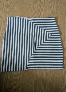 Grey White Mini Skirt