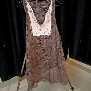 Lace Crochet Mini Dress (Thrifted)