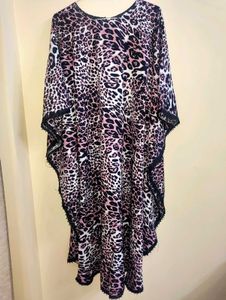 Leopards Print Kaftan Dress