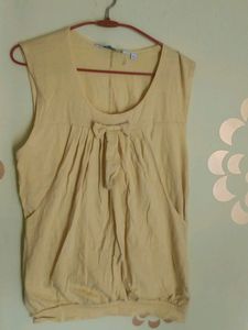 Yellow Bow Sleeveless Top