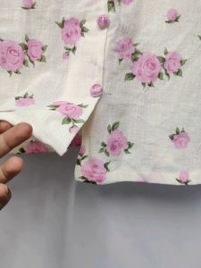 Pink Floral Print Top