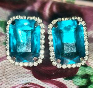 Blue Gem Earrings