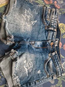 Denim Distressed Shorts