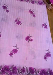 Pink Saree with Silver Embroidery