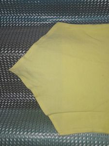 Cut Sleeves Yellow Top Hanging Front,Sale 70