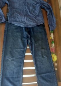 Shirt and pant combo Wide leggy Baggy Ant linShirt