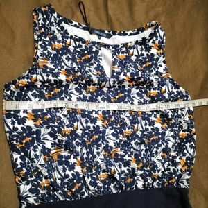 Navy Blue Printed Dress
