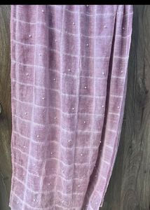 Elegant Mauve Pearl Embellished Dupatta