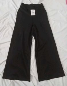 Black Scuba Wide Leg Pants