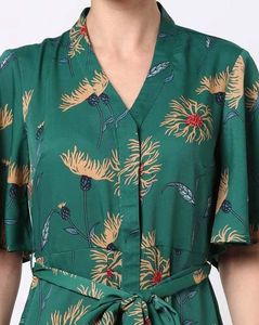 Vero moda Green Printed Floral Maxi Dress