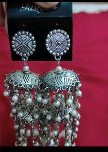 Oxidised Jhumka Earrings
