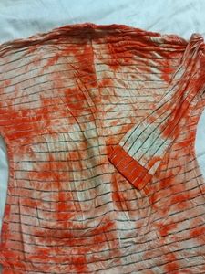 Funky Tie-Dye Long Sleeve Top with Cold Shoulder