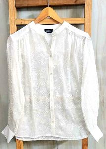Elegant White Embroidered shirt Size-42-44