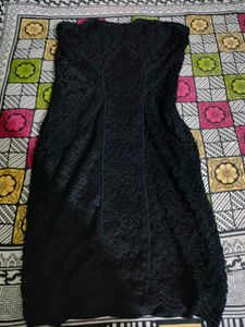 Black Lace Strapless Dress