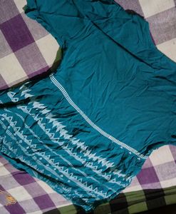 Teal Embroidered Peasant Top