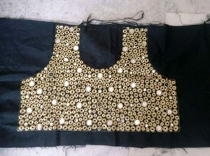 Black Semi-stitched Lehenga