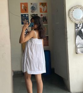 White Cotton Mini Dress