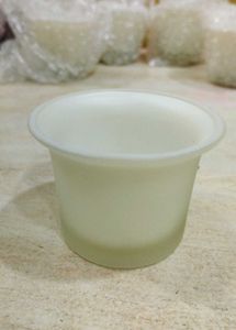 White Glass Candle Holder