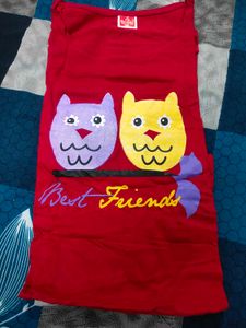 Red T-Shirt with Owls