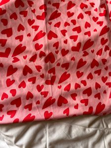 Pink Heart Print Slip Dress