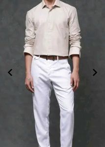 Beige Man Full Sleeves Shirt