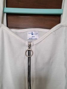White Ribbed New Top