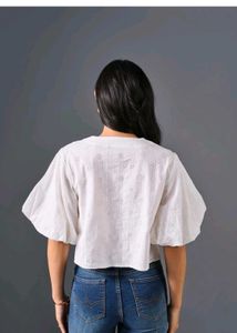 AND White Cut Work  Top