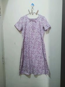 Light Pink White Floral Kurta Pyjama Dupatta Set