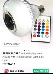 LED Smart Light Bulb with Bluetooth Speaker
