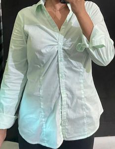 AMISU Mint Green Button-Down Top