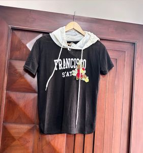 Brand New Black Knit Cap Style Tee
