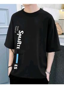 Printed Men Black T Shirt (XL)