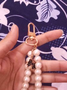 Pearl Bead Charm Keychain
