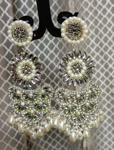 Statement Pearl & Crystal Drop Earrings