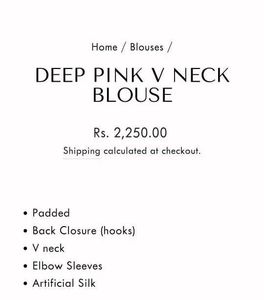 Tilhori Deep Pink V Neck Blouse