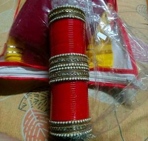 Red Bridal Chura Set