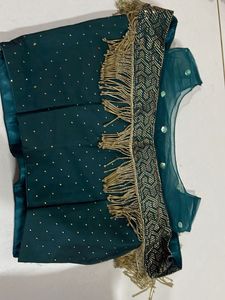 Green crop Top With Skirt