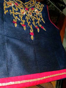 Pink 🩷 And Blue 💙 Lehnga Choli |  Floral Design