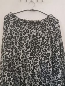 (Black N White) Cheetah Print Long Skirt