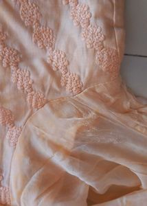 Peach Embroidered Kurta Set