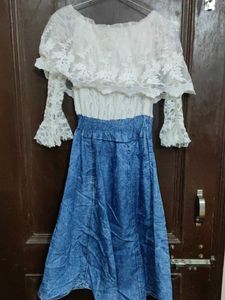 Lace &amp; Denim Dress