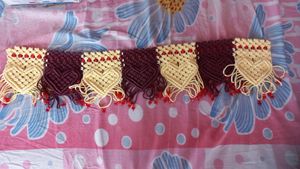 Handloom beautiful maroon and cream door hanging