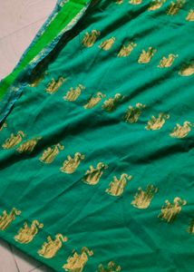 Shinning Sea Green Pure Gadwal Saree
