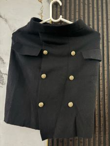 Black Skirt with Gold Buttons